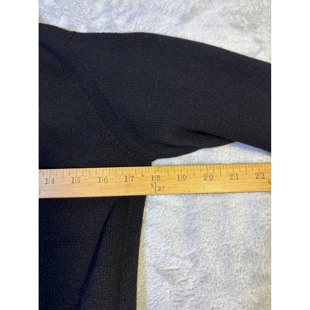 Ballantyne Sweater Vintage Womens Black Crew Neck Long Sleeve Gold Buttons - Picture 6 of 8